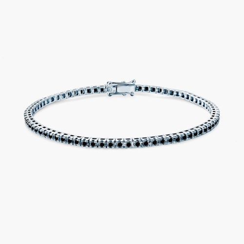 Bransoletka tenisowa Luminy 2,3mm: białe złoto, czarne diamenty